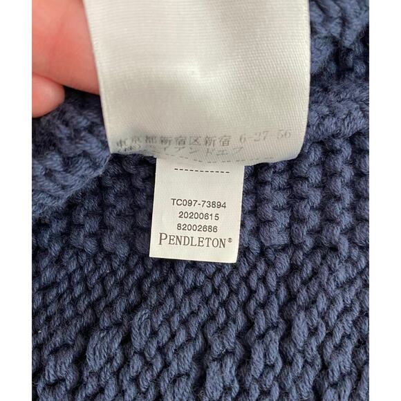 Pendleton Women's L Navy Blue Heavyweight Short Sleeve Pullover Sweater - Picture 5 of 7